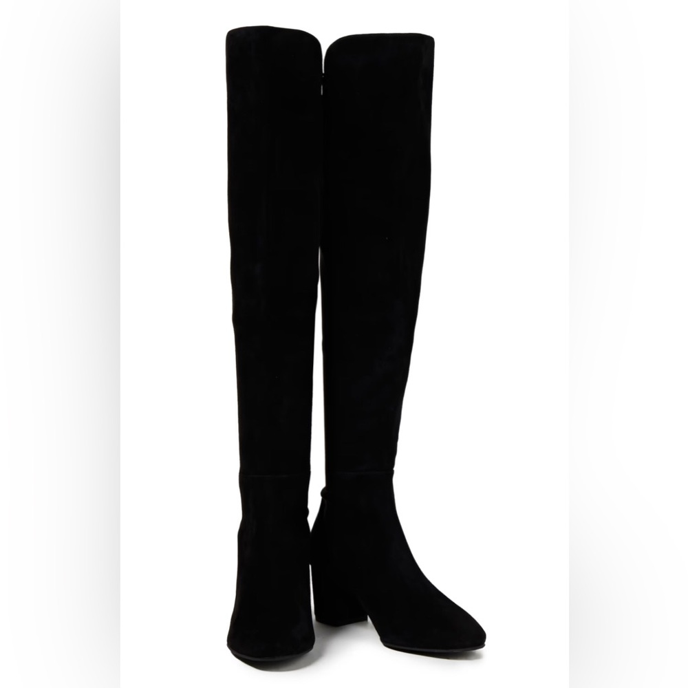 STUART WEITZMAN GILLIAN 60 CITY BOOT black Suede neoprene over the‎ knee boots - Picture 9 of 15